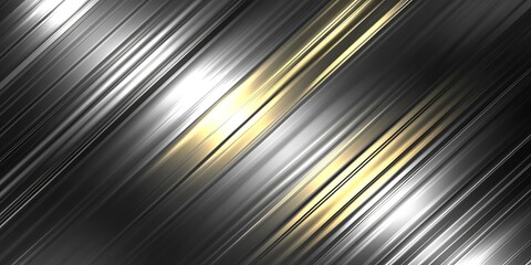 Abstract metallic silver gold lines diagonal background texture.