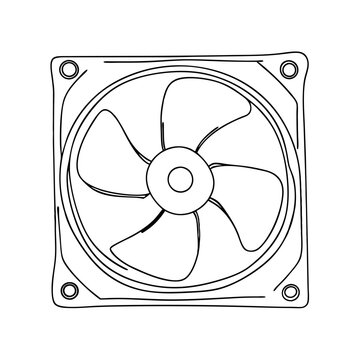 recommend clip art: Computer Cooling Fan Line Art