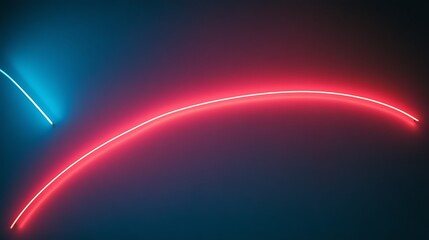 Abstract Neon Light Artwork Featuring Red and Blue Lines