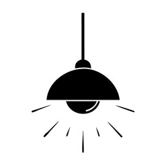 Hanging Lamp Silhouette Vector Illustration 