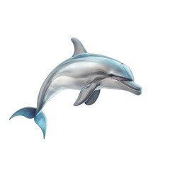 Obraz premium stylized dolphin. showcasing its sleek body and playful demeanor. set against a white background the design emphasizes the dolphin's graceful movement and aquatic nature. making it visually appealing