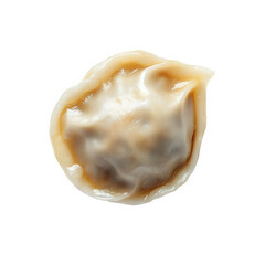 Fototapeta premium single dumpling. showcasing its delicate. translucent wrapper and filling the dumpling's rounded shape and smooth surface highlight its culinary appeal. often enjoyed in various cuisines as a savory d