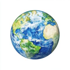A colorful artistic representation of Earth showing continents and oceans, evoking a sense of global awareness.