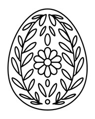 Easter egg coloring pages for kids, Happy easter day vector isolated on white background