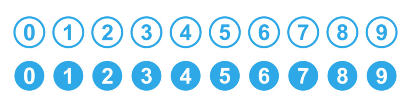 Numbers icon set from 0 to 9