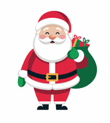 Santa Claus clipart. New Year surprises and gifts.