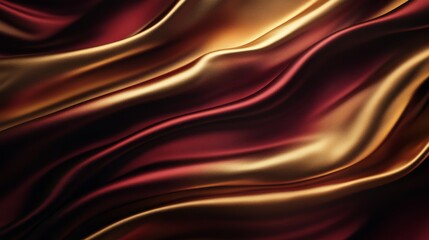 Obraz premium A flowing fabric with rich shades of red and gold, evoking elegance and luxury.