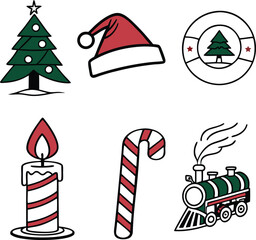 set of Christmas icons, Christmas icons set vector illustration on whit background