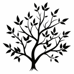Minimalist Black Silhouette Branches Vector Design