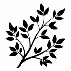 Minimalist Black Silhouette Branches Vector Design