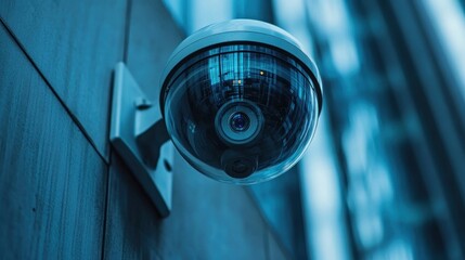 Security camera mounted on a building exterior.