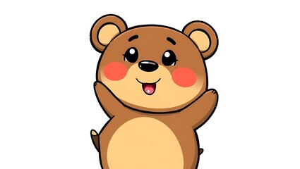 Adorable Brown Bear Cub: Cartoon Illustration