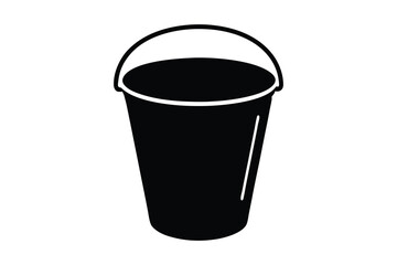 bucket silhouette, bucket vector icon, bucket black silhouette vector