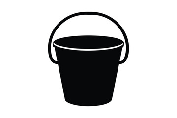 bucket silhouette, bucket vector icon, bucket black silhouette vector