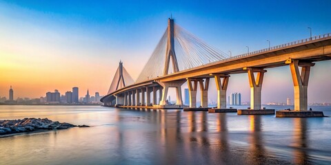 Minimalist Mumbai: Bandra-Worli Sea Link from Worli, Stunning Skyline View