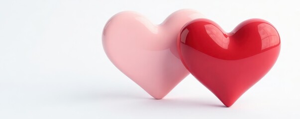 Classic red heart shape, clean white backdrop, medical, romance