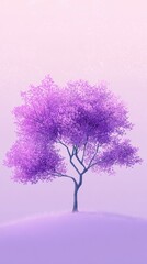 Obraz premium A solitary purple tree stands in a lavender field