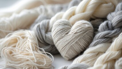 Cozy fibers and handmade heart showcase warm crafting vibes for winter afternoons