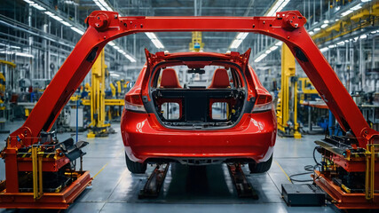 Automotive Manufacturing Process with Car Frame