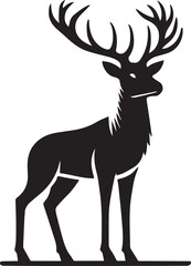 Running Deer Silhouette Vector