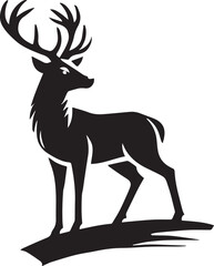 Running Deer Silhouette Vector
