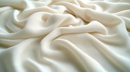 Obraz premium Soft, flowing, ivory fabric drapes in elegant folds.