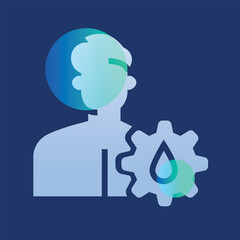 Water Organization glassmorphism illustration. Transparency blur elements.