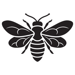 Print
Bee silhouette black vector flat icon illustration and white Background

