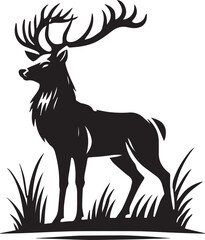 Running Deer Silhouette Vector