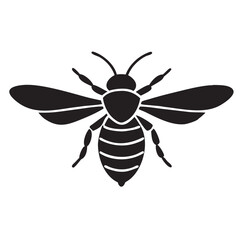 Print
Bee silhouette black vector flat icon illustration and white Background
