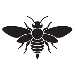 Print
Bee silhouette black vector flat icon illustration and white Background
