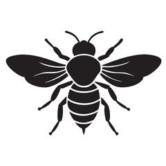 Print
Bee silhouette black vector flat icon illustration and white Background
