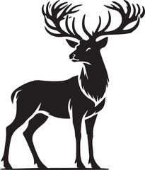 Running Deer Silhouette Vector