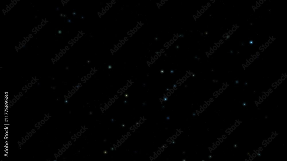 Wall mural star twinkling in the night sky background 4k loop features a black night sky with multicolored star