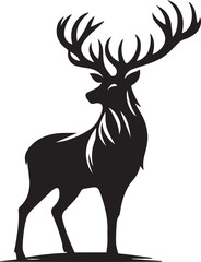 Running Deer Silhouette Vector