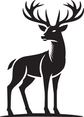Running Deer Silhouette Vector