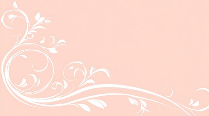 Elegant Pink Background With White Floral Design