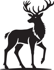 Running Deer Silhouette Vector