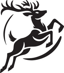 Running Deer Silhouette Vector
