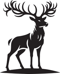 Running Deer Silhouette Vector