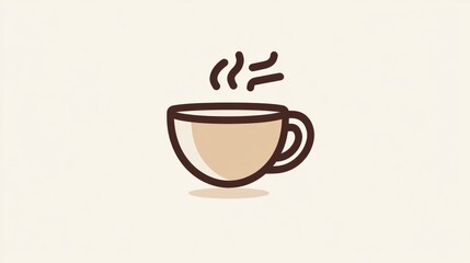 Obraz premium Aromatic Coffee Cup: A Simple Illustration of a Hot Beverage