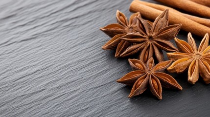 Fototapeta premium Star anise on wooden background