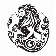 Creative lion logo design vector Image isolated on white background.