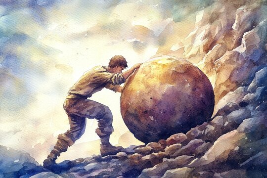 A person standing on a rock, adaptable for diverse themes