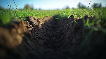 A dirt path topped with grass, ideal for nature and rural settings