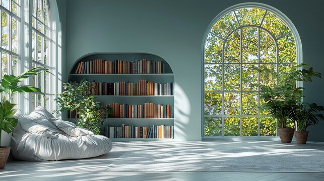 A clean and minimalist image displays white shelves with neatly arranged white books, embodying simplicity and modern design within a clutter-free and sophisticated interior