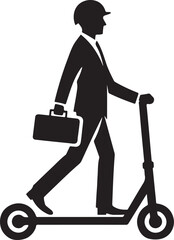 Efficient commuting businessman silhouette riding scooter to office icon © Creative Image  