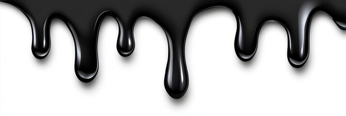 Black Liquid Dripping Texture - Abstract, glossy, dark, dripping, viscous.  Symbolizes flow, fluidity, mystery, transformation, and potential.