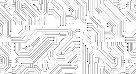 Vector circuit board illustration. Abstract technology. Seamless background vector of electronic circuit technology on white background.