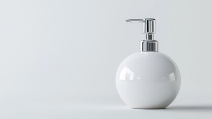 Modern White Soap Dispenser on Minimal Background
